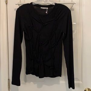 Zara fitted ribbed Blouse with rouching Medium